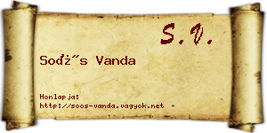 Soós Vanda névjegykártya